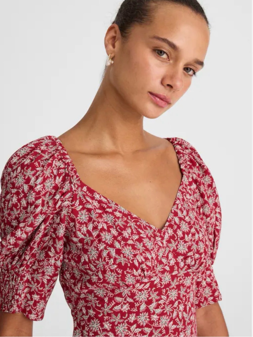 Puff Sleeve Floral Mini Dress